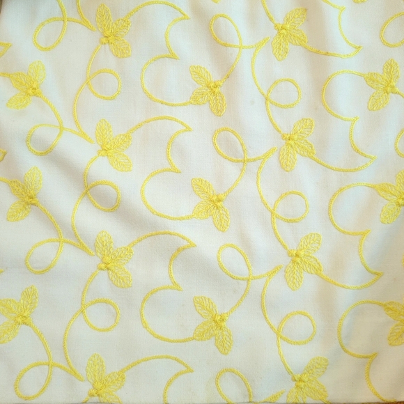 🐥 VTG Yellow & White 2-Pc Embroidered Dress Jacket Set Sz M - Picture 14 of 14